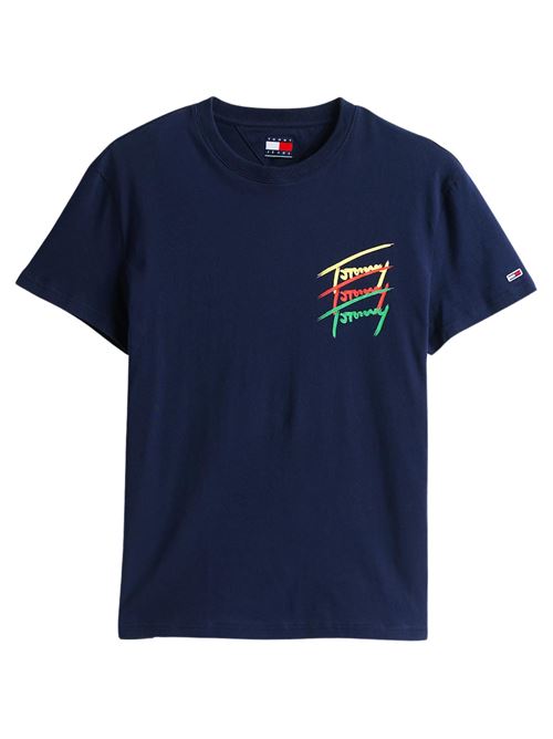 T-shirt uomo blu in cotone Tommy Jeans | DM0DM20771C1G